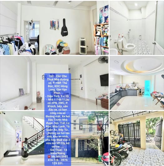 Nhà cho thuê đường Số, P. Hiệp Bình Phước, Thủ Đức 100m² giá 14 triệu - Phù hợp mở văn phòng