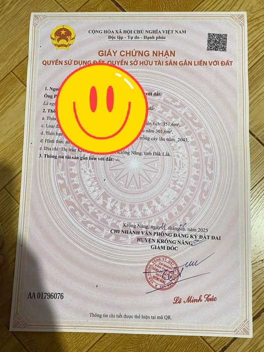 Đất nền trung tâm huyện Krông Năng 192m² giá 1.7 tỷ - Pháp lý rõ ràng!