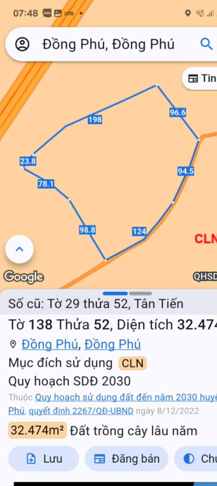 Đất nền Tân Tiến Đồng Phú 32.000m² giá 32 tỷ - Mặt tiền rộng, tiềm năng lớn!