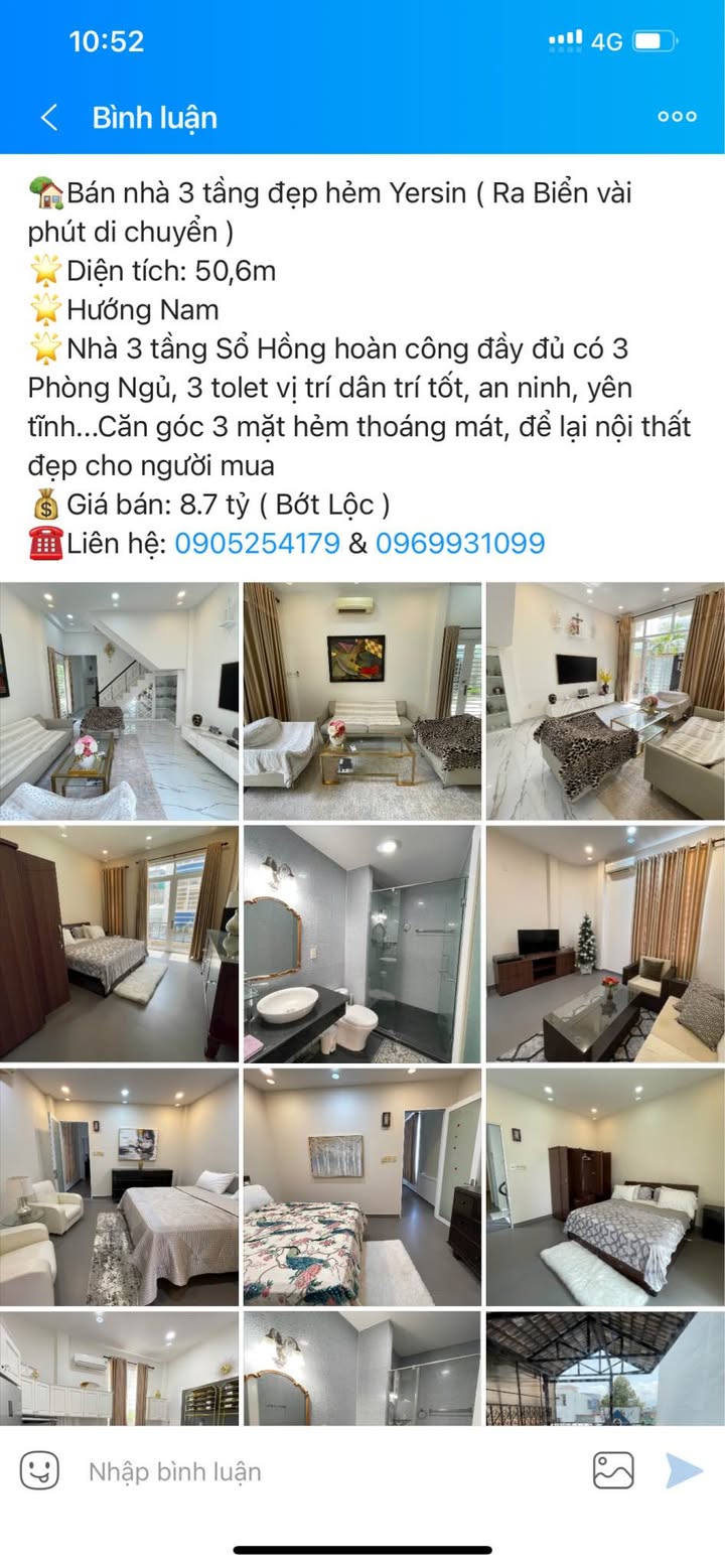 Nhà 3 tầng hẻm Yersin Nha Trang 50m² giá 8.7 tỷ - Sổ hồng hoàn công đầy đủ!