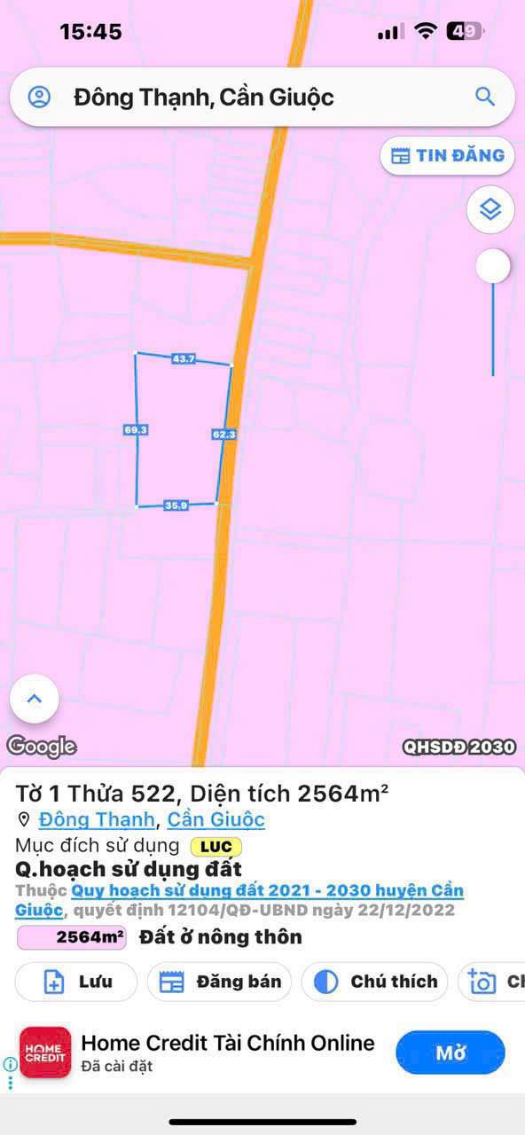 Đất Lúa SHR 2400m² tại Đông Thạnh, Cần Giuộc - Đầu tư lý tưởng!