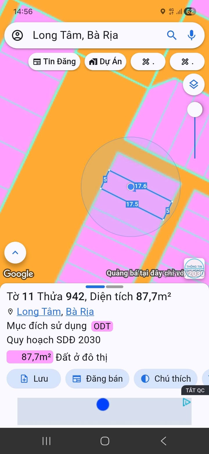 Đất nền đường Nguyễn Thái Học, P.Long Tâm, Bà Rịa - 87m² giá 2.87 tỷ - Pháp lý rõ ràng!