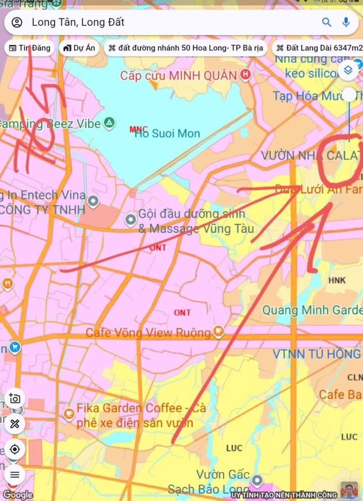 Đất Long Tân Đất Đỏ 4900m² giá 550 triệu - Cơ hội đầu tư tuyệt vời!