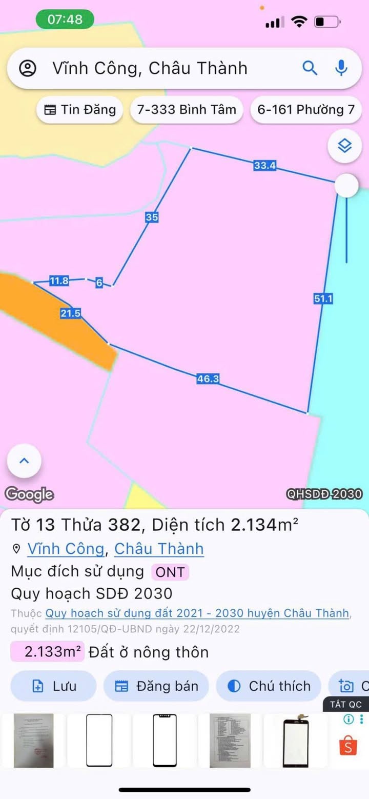 Đất thổ cư Vĩnh Công 2134m² giá 3.2 tỷ - Phù hợp làm nhà vườn nghỉ dưỡng!