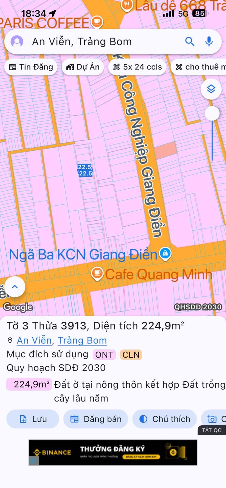 Đất nền An Viễn Trảng Bom 220m² giá 2.099 tỷ - Vị trí tiềm năng đầu tư