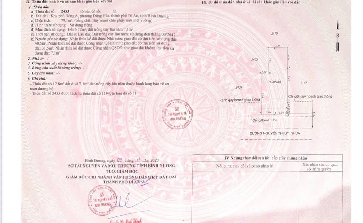 Đất mặt tiền Nguyễn Thị Út Dĩ An 79m² giá 4.8 tỷ - Vị trí kinh doanh sầm uất!