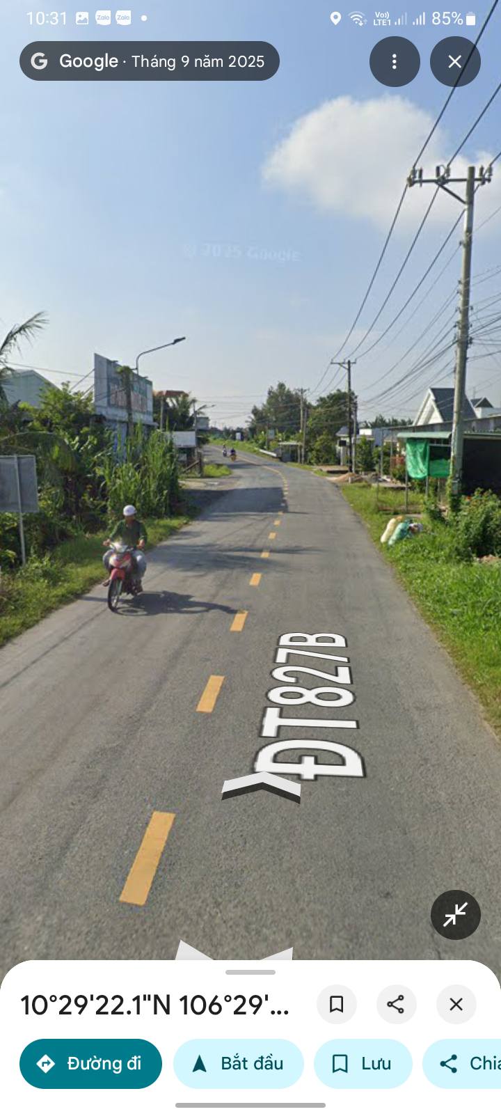 Đất nền mặt tiền tỉnh lộ 827B, Châu Thành, Long An 380m² - Phù hợp xây biệt thự hoặc kinh doanh!