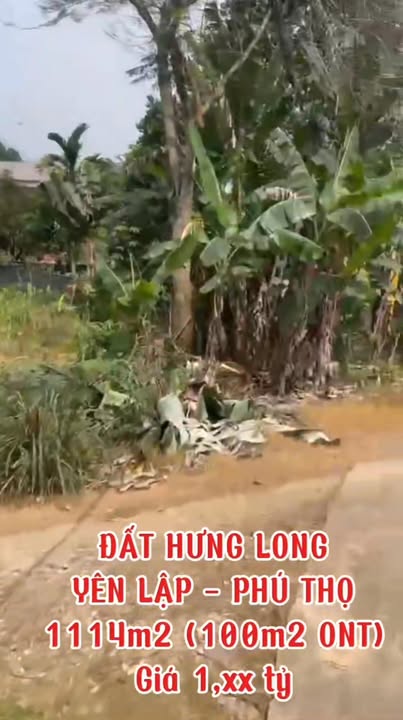 Đất Hưng Long Yên Lập 1.111m² giá 1 tỷ - Lô góc hai mặt tiền với tiềm năng sinh lời cao!