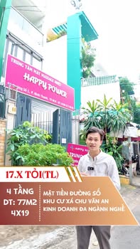 Nhà mặt tiền khu cư xá Chu Văn An, Bình Thạnh 77m² giá 17 tỷ - Kinh doanh sầm uất!