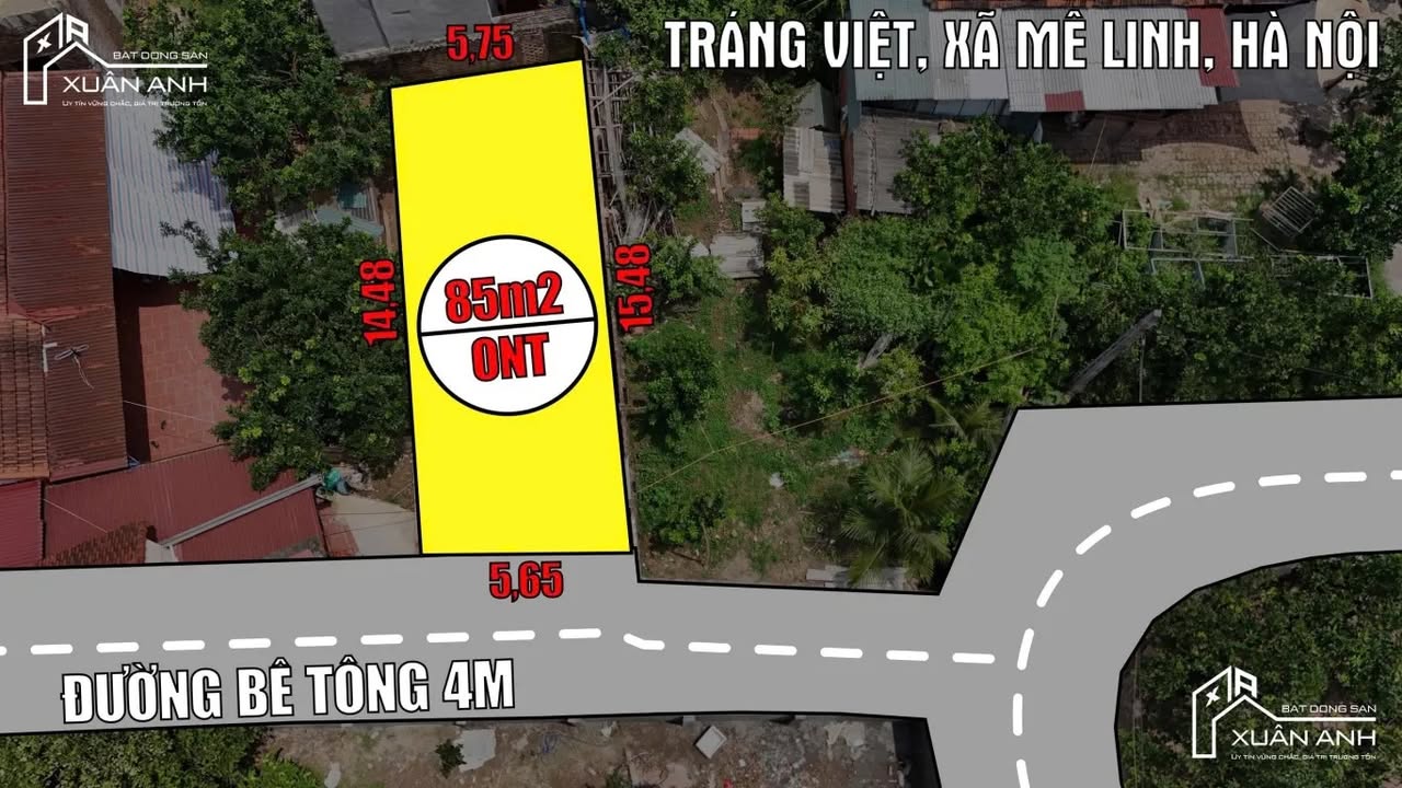 Đất thổ cư Tráng Việt Mê Linh 85m² giá chỉ 4x triệu - Cơ hội đầu tư tiềm năng!