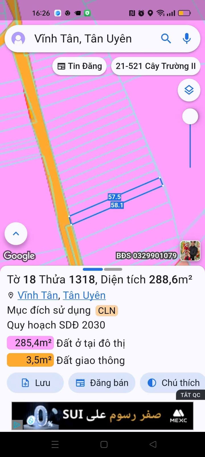 Đất nền 57m² tại Ấp 2, phường Vĩnh Tân - Giá chỉ 1.375 tỷ, đầu tư sinh lời!