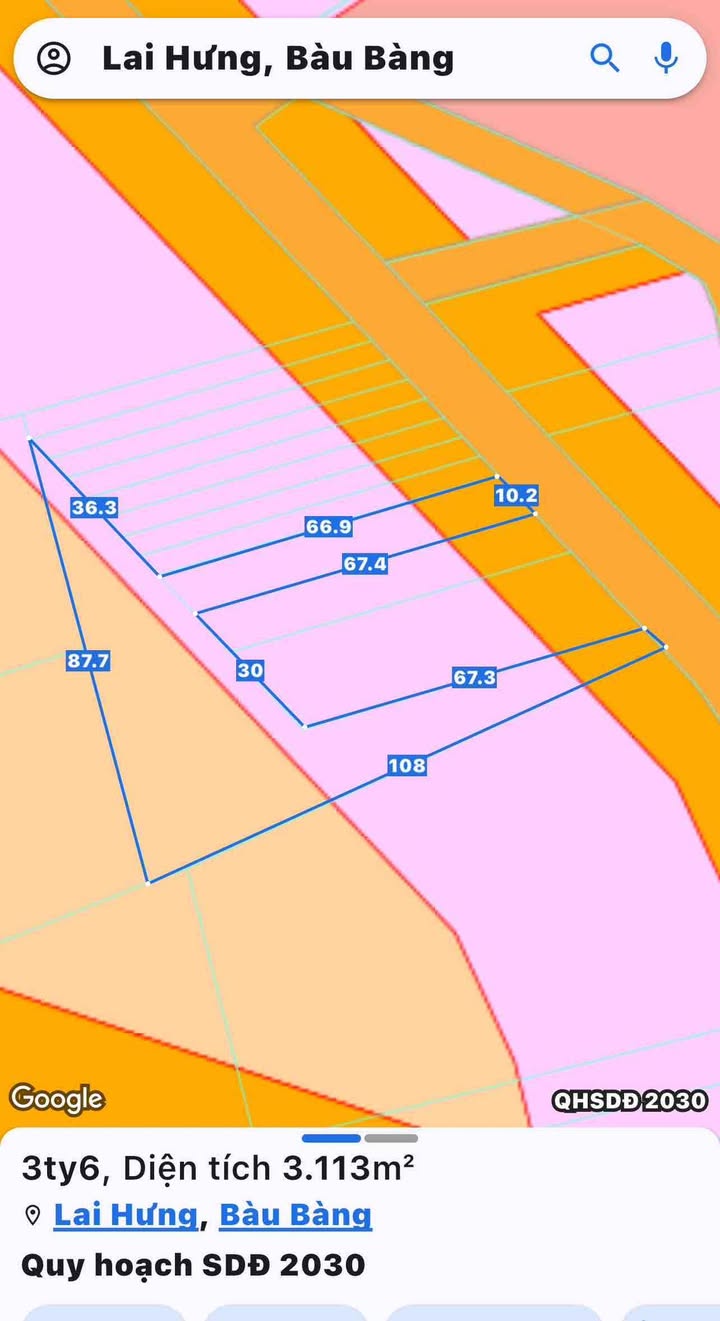 Đất nền Lai Hưng Bàu Bàng 3100m² giá 3.6 tỷ - Phù hợp đầu tư nhà trọ, kho xưởng!