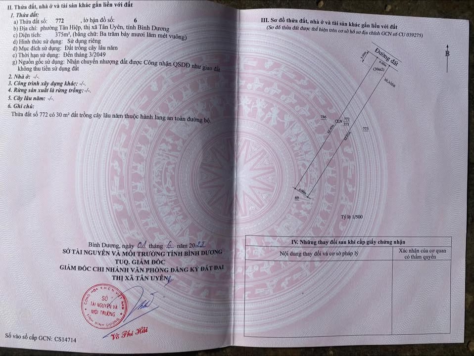 Đất nền Tân Hiệp 360m² giá chỉ 1.85 tỷ - Đầu tư sinh lời ngay!