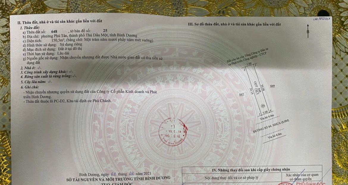 Đất nền kinh doanh tại Phú Tân, Bình Dương 150m² giá 3 tỷ - Cơ hội vàng cho nhà đầu tư!