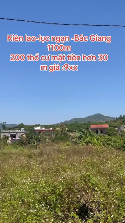 Đất vườn Lục Ngạn Bắc Giang 1070m² - Mặt tiền hơn 30m, giá tốt