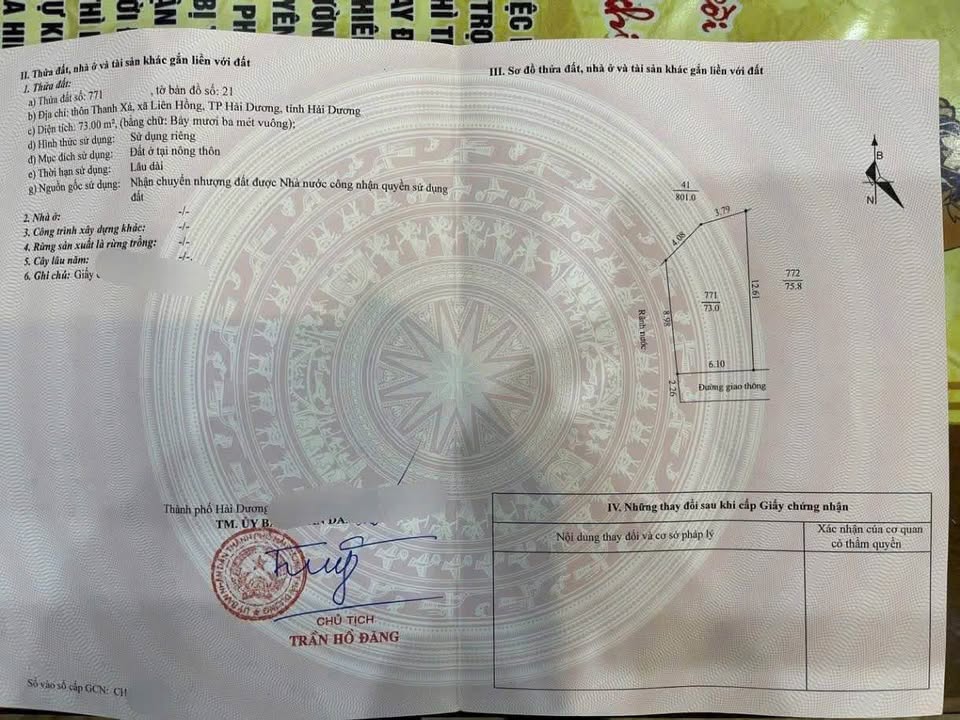 Đất thổ cư 73m² tại Liên Hồng, Hải Dương - Giá chỉ 1.08 tỷ, Ô tô đỗ cửa!