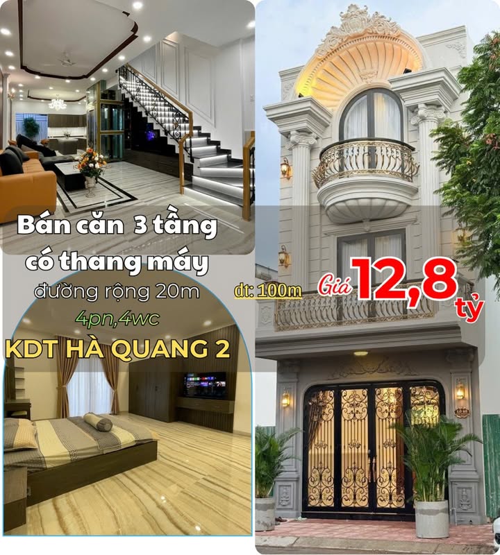 Nhà 3 Tầng Tân Cổ Điển Đường Số 13 KĐT Hà Quang 2 - 100m² Giá 12.8 Tỷ - Để Lại Full Nội Thất!