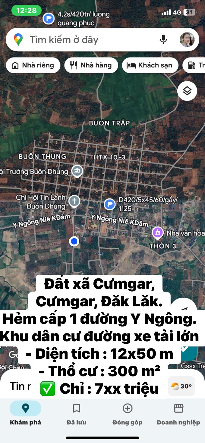 Đất nền xã Cư M'gar, Đắk Lắk 600m² giá 700 triệu - Khu dân cư an toàn, tiện lợi!