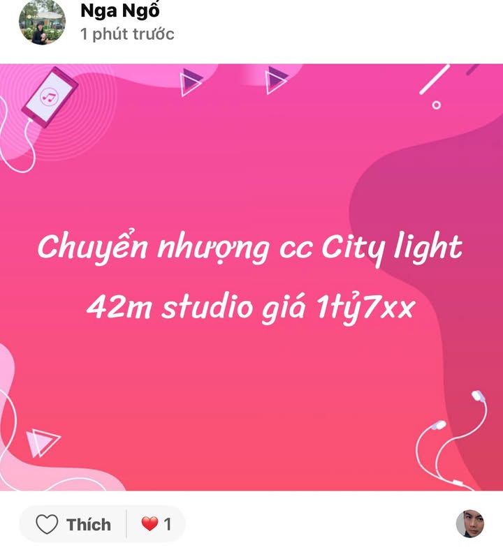 Căn hộ City Light Vĩnh Yên 42m² giá 1.7 tỷ - Sẵn sàng vào ở ngay!