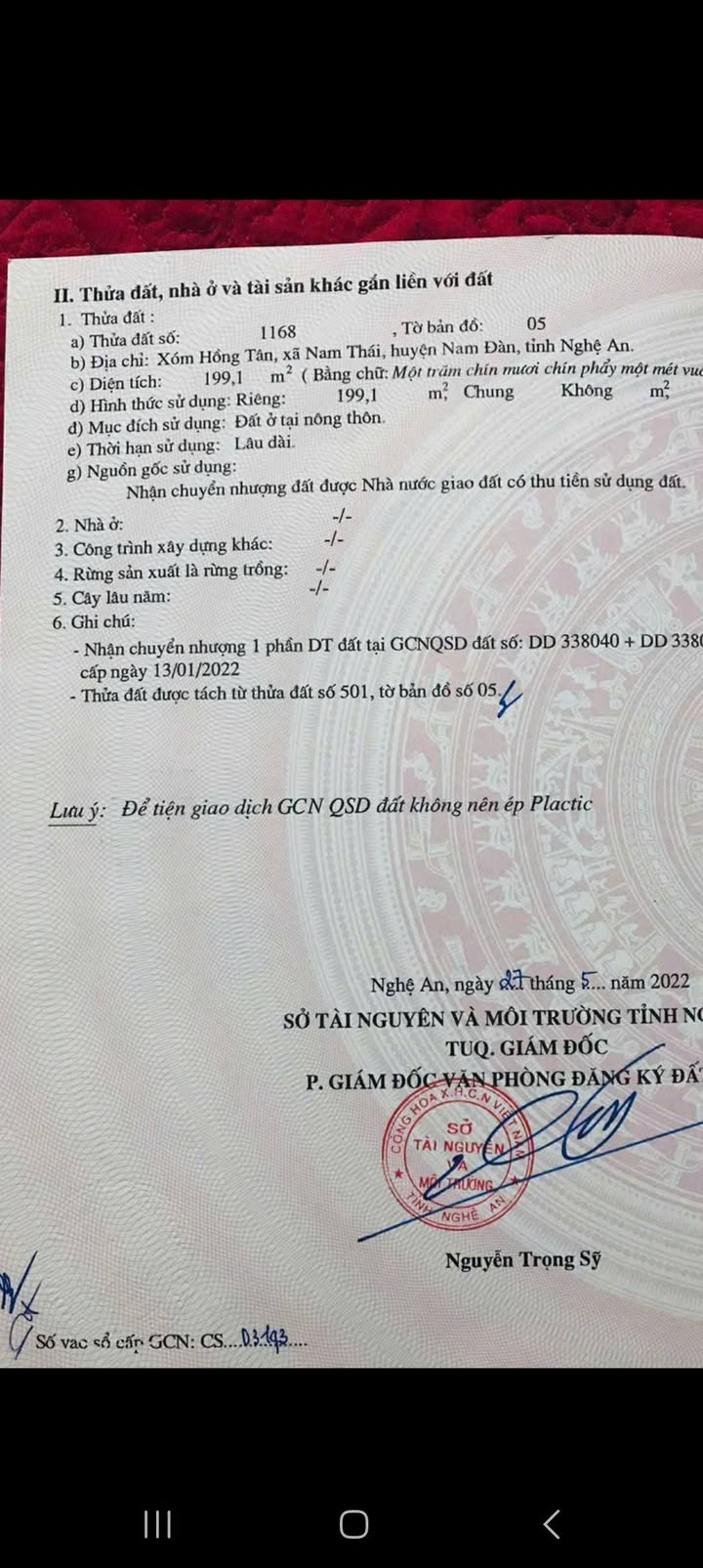Đất thổ cư Nam Thái 200m² giá 600 triệu - Cơ hội đầu tư tuyệt vời!