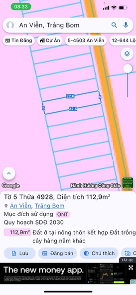 Đất thổ cư An Viễn, Trảng Bom, Đồng Nai 113m² chỉ 1.1 tỷ - Cơ hội đầu tư tuyệt vời!