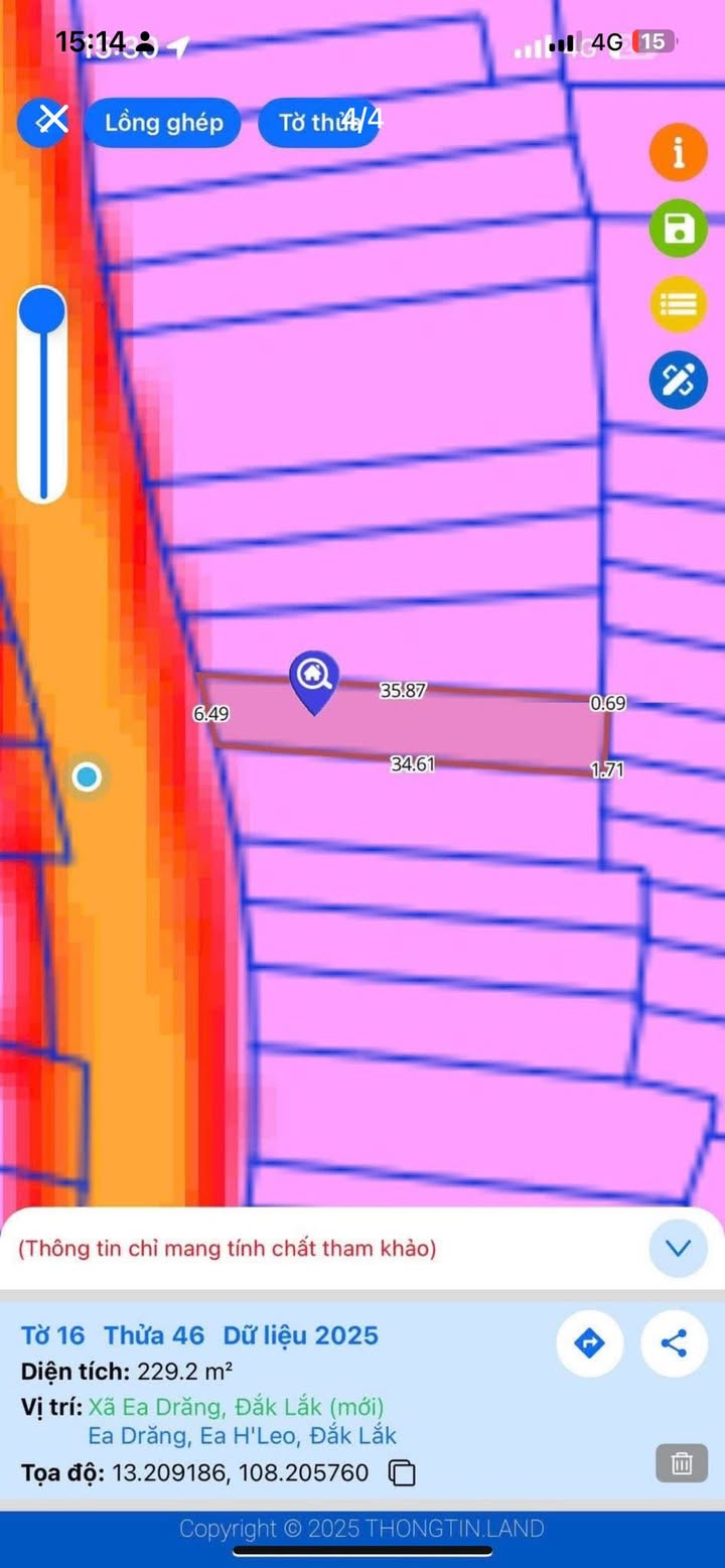 Đất thổ cư Ea Drăng 232m² giá 1.69 tỷ - Đầu tư sinh lời hấp dẫn!