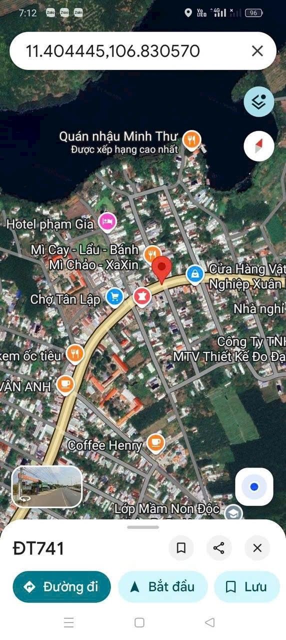 Đất mặt tiền ĐT741, xã Tân Lập, Đồng Phú 500m² giá 3.2 tỷ - Kinh doanh thuận lợi!