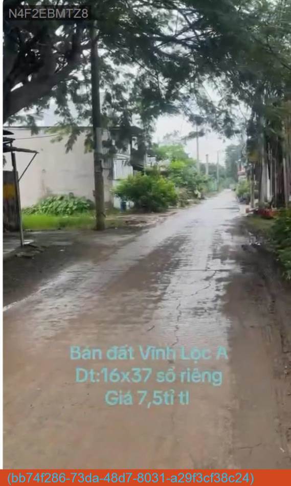 Bán đất Kênh Trung Ương, Vĩnh Lộc A 592m² giá 6 tỷ - Cơ hội đầu tư hấp dẫn!