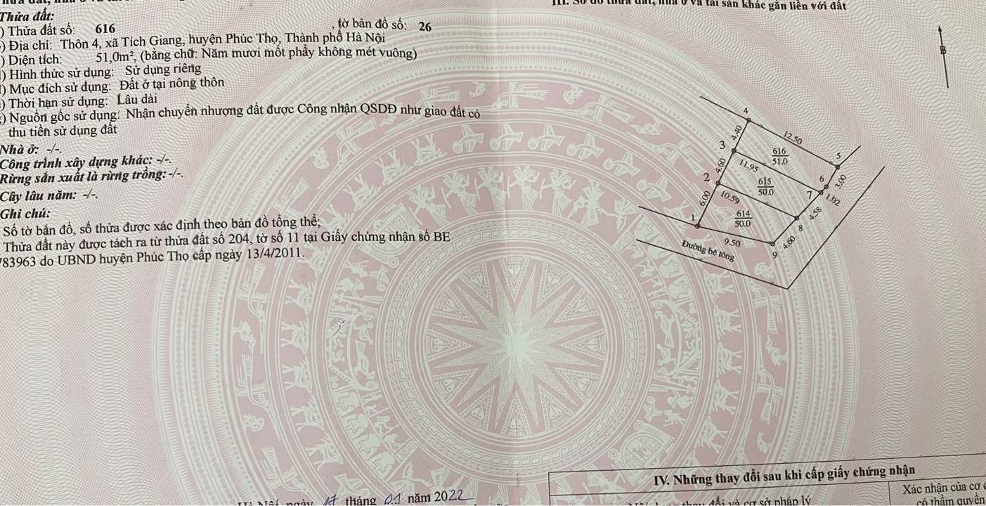 Đất Tích Giang 51m² giá 1 tỷ - Ngõ ô tô, gần chợ sầm uất!