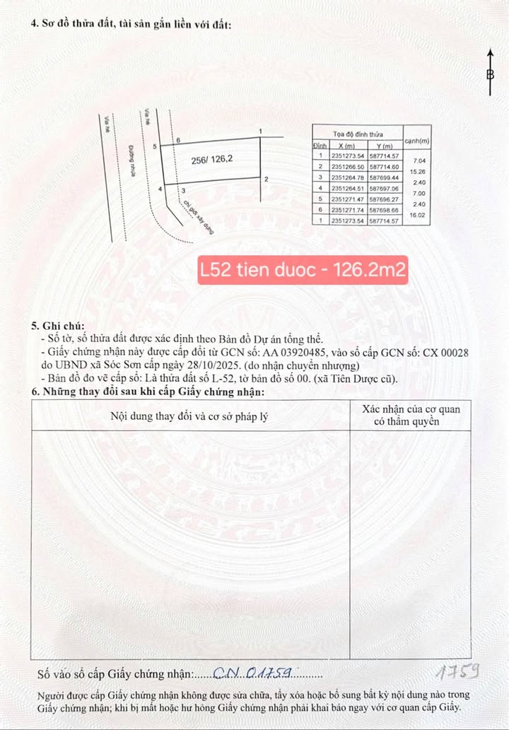 Đất đấu giá 126m² Dược Thượng, xã Sóc Sơn - Sổ hồng chính chủ, giá tốt!