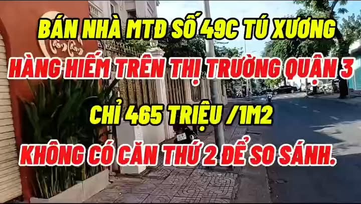 Bán nhà mặt tiền 49C Tú Xương, Quận 3 - Diện tích 387m², Giá chỉ 180 tỷ!
