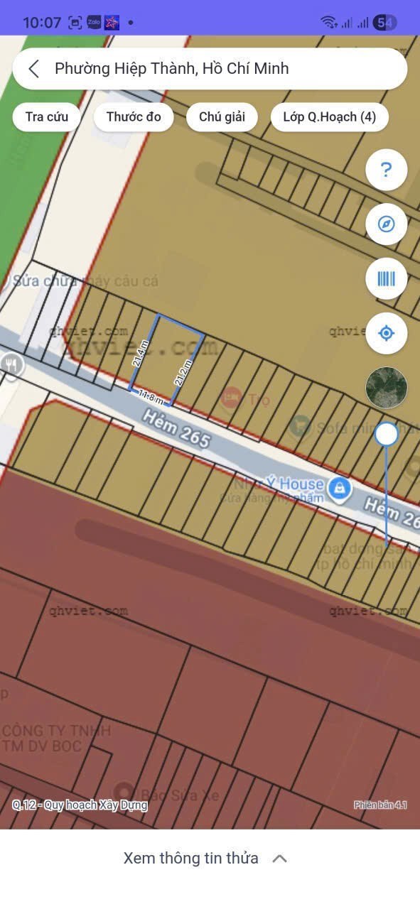 Đất thổ cư Hiệp Thành 262m² giá 12.550 tỷ - Chủ kẹt tiền bán gấp!