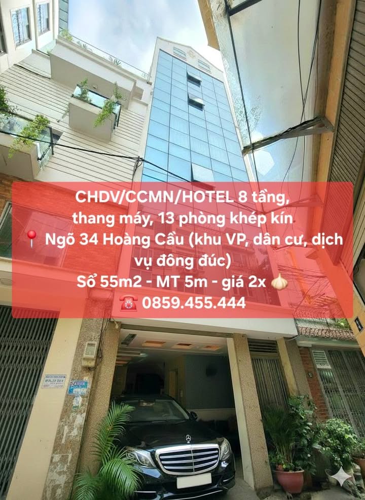 Khách sạn 8 tầng Hoàng Cầu 55m² giá thỏa thuận - Đầu tư sinh lời ổn định 50 triệu/tháng!