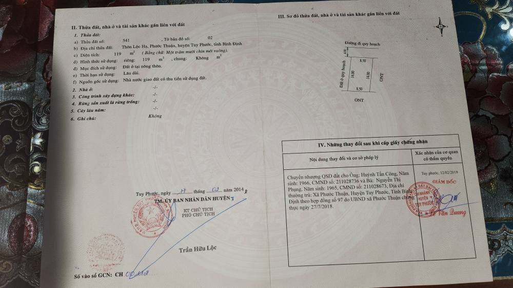 Đất thổ cư Lộc Tây, Phước Thuận 119m² giá 700 triệu - Cần bán gấp!