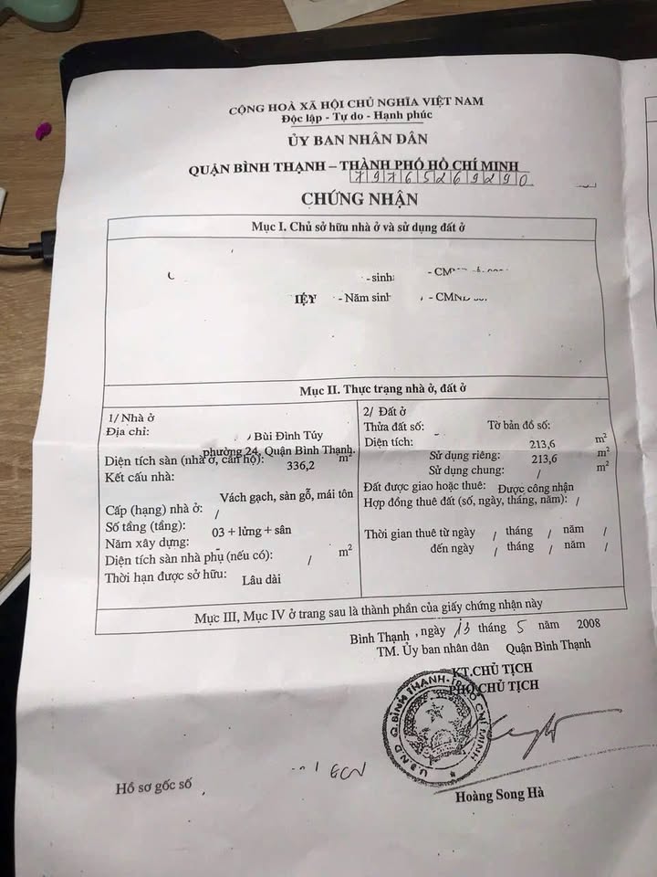 Nhà riêng hẻm xe hơi Bùi Đình Túy, Bình Thạnh 222m² giá 21 tỷ - Tiềm năng phát triển cao!