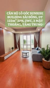 Căn hộ lô góc Sunrise Building Sài Đồng 122m² giá 6.95 tỷ - Full nội thất, sẵn sàng ở ngay!
