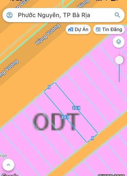 Đất mặt tiền đường Hùng Vương, Phước Nguyên 116m² giá 5.9 tỷ - Vị trí đắc địa cho kinh doanh!