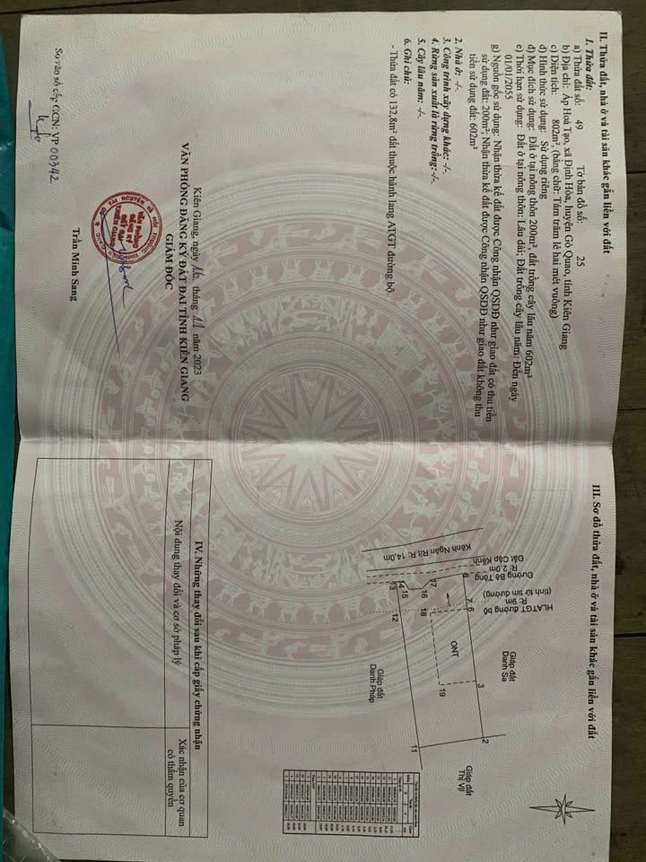 Đất thổ cư Định Hòa, Tri Tôn 828m² giá 550 triệu - Cơ hội đầu tư sinh lời!