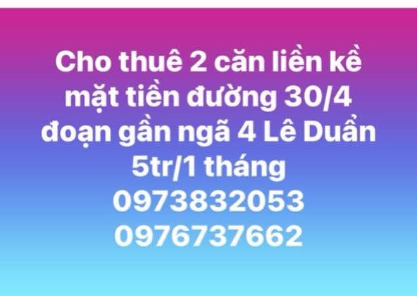 Cho thuê FrontHouse 2 căn liền kề mặt tiền đường 30/4, Sóc Trăng - Giá chỉ 5 triệu/tháng!
