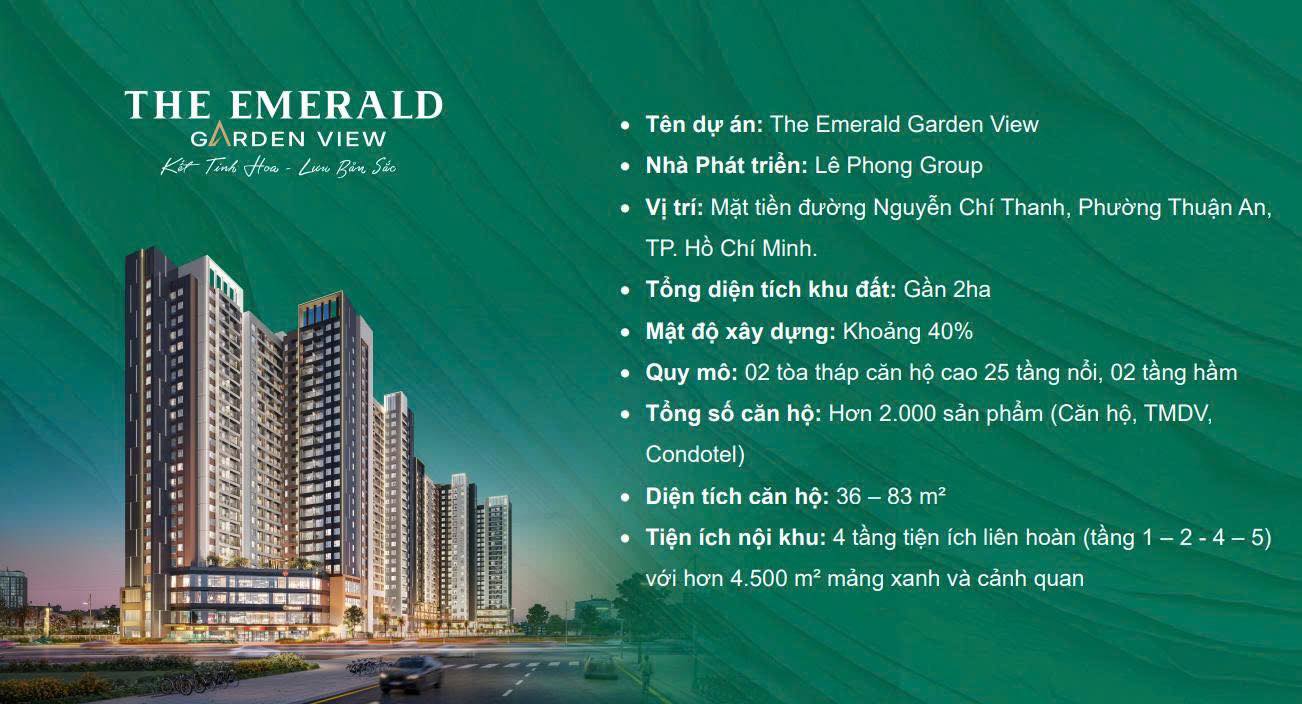Căn hộ The Emerald Garden View Bình Dương 1.39 tỷ - Chuẩn resort, sẵn sàng bàn giao!