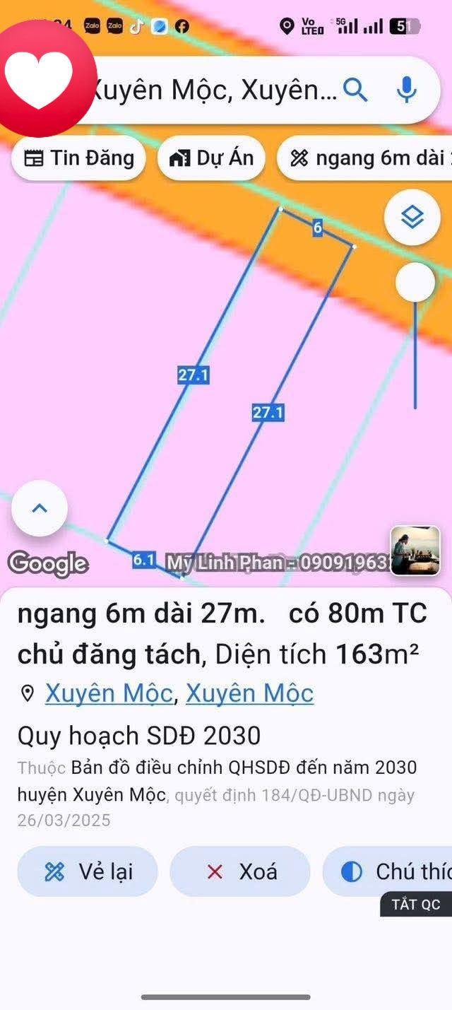 Đất nền Xuyên Mộc 174m² giá 800 triệu - Cơ hội đầu tư tuyệt vời!