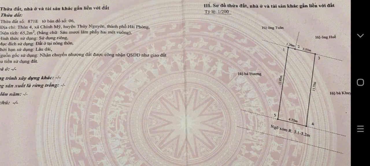 Đất nền Chính Mỹ Thủy Nguyên 65m² giá chỉ 600 triệu - Vị trí đẹp, không lỗi phong thủy!