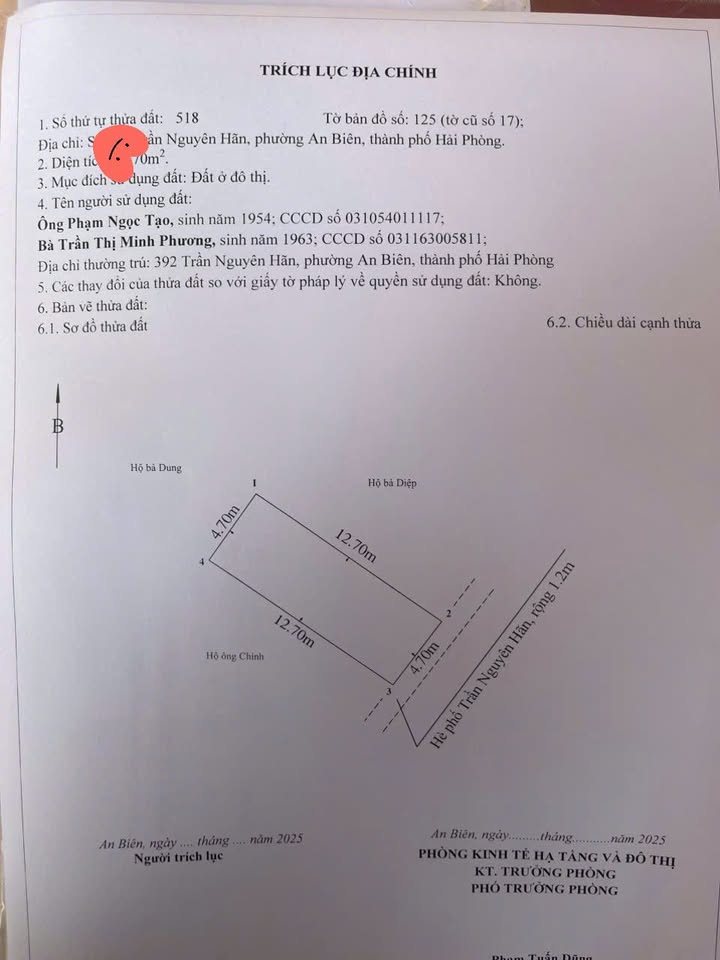 Bán nhà mặt đường Trần Nguyên Hãn, Lê Chân, Hải Phòng - 60m², giá 11.5 tỷ - Vị trí kinh doanh đắc địa!