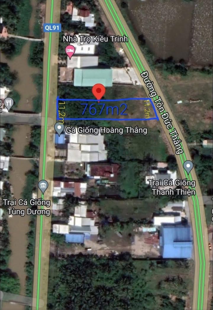 Đất 2 mặt tiền Quốc Lộ 91, quận Ô Môn 768m² giá 6.2 tỷ - Cơ hội đầu tư tuyệt vời!