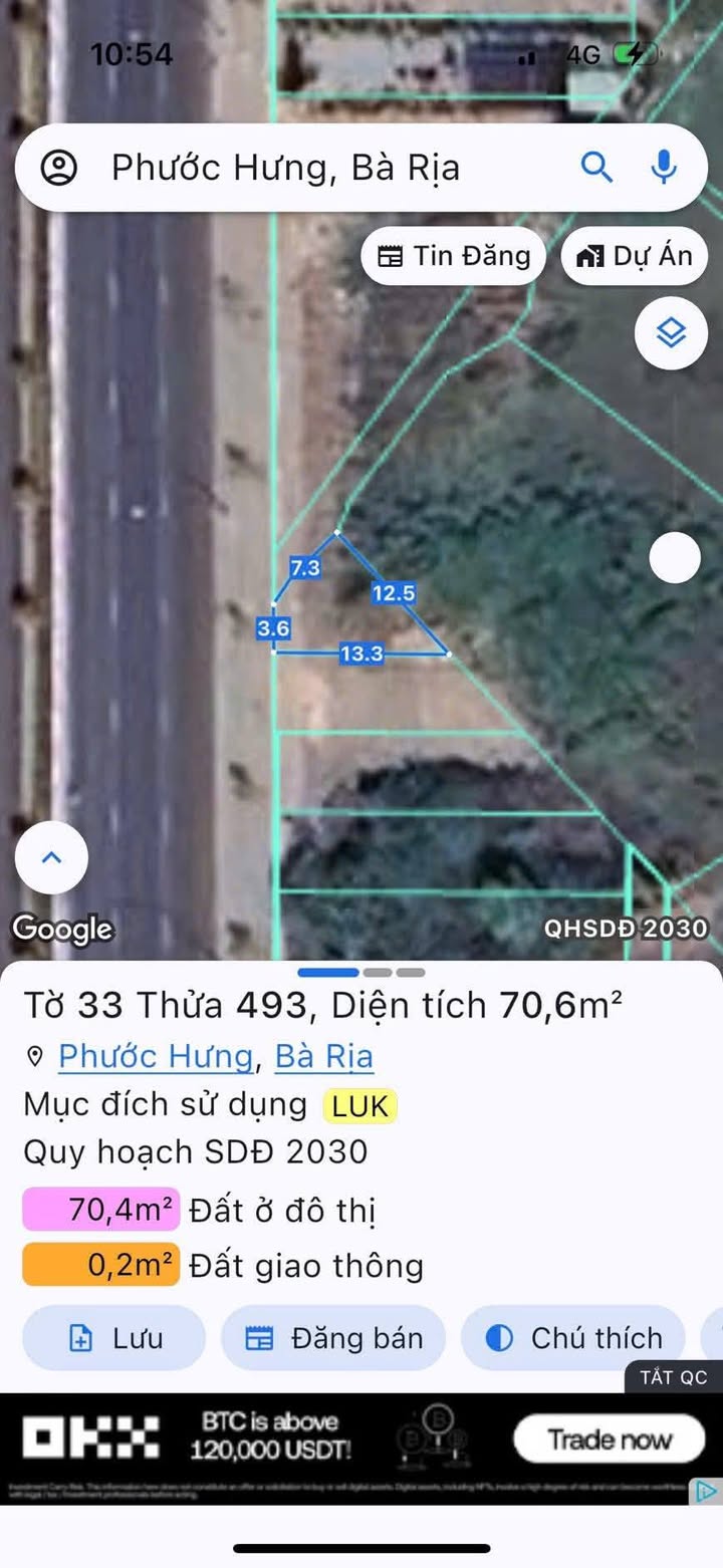 Đất bán mặt tiền đường 3/2 Nguyễn Tất Thành, phường Phước Hưng, Bà Rịa - Vũng Tàu, 70m² chỉ 1,7 tỷ - Cơ hội đầu tư hấp dẫn!