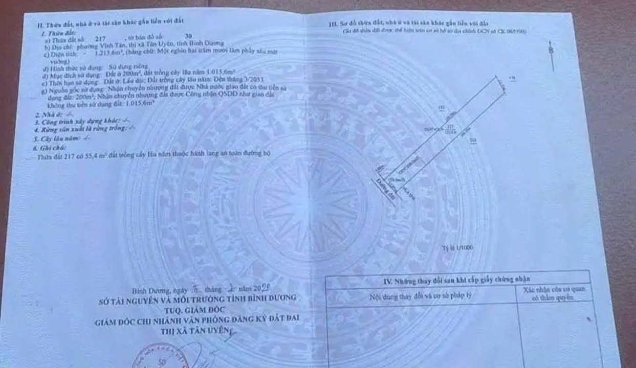 Đất nền Vĩnh Tân, Tân Uyên, Bình Dương 2400m² giá 14.6 tỷ - Đầu tư sinh lời hấp dẫn!