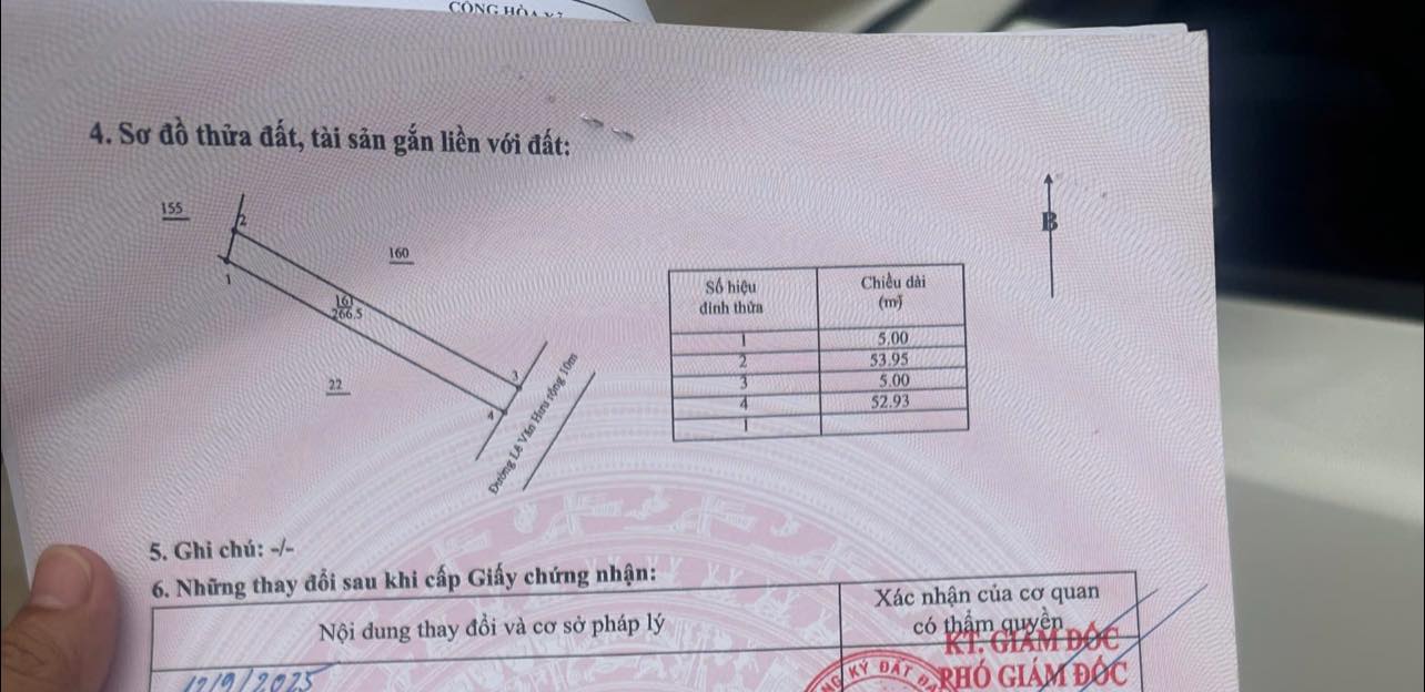 Đất mặt tiền Lê Văn Hưu, Phường Thống Nhất, 265m² giá 1.5 tỷ - Đầu tư sinh lời lý tưởng!