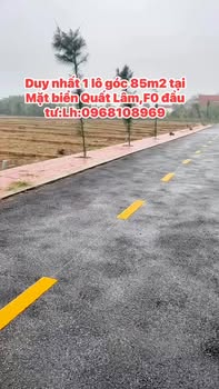 Đất nền góc 85m² Mặt biển Quất Lâm - Giá đầu tư hấp dẫn!