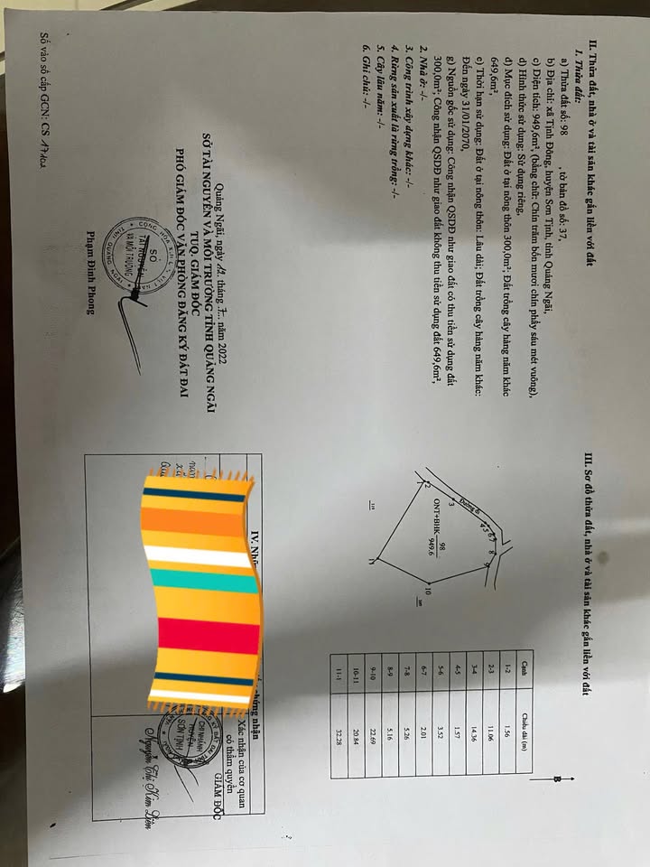 Đất thổ cư Tịnh Đông 950m² giá 700 triệu - Cơ hội đầu tư sinh lời!