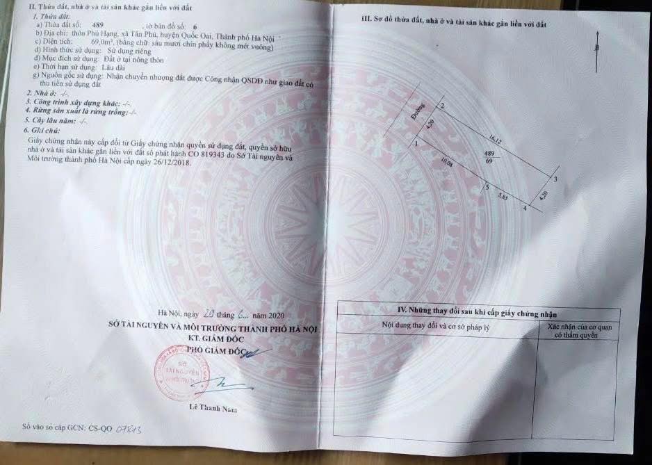 Đất nền Hưng Đạo Quốc Oai 69m² giá chỉ 5 triệu - Cơ hội đầu tư hấp dẫn!